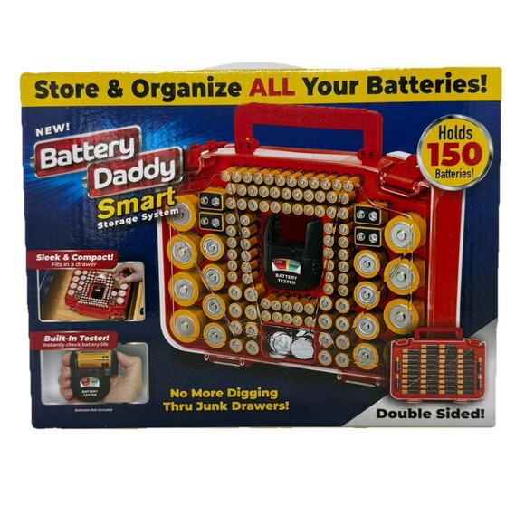 Ontel Battery Daddy 2022 Smart 150 Battery Organizer Case Built In Tester New - Picture 1 of 11